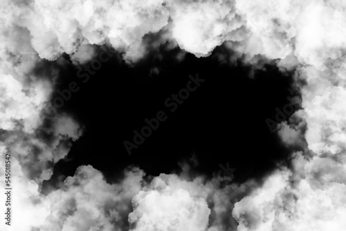 White Cloud Texture with Black sky Background 