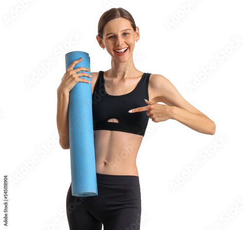 Smiling young woman holding...