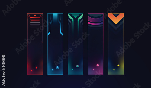 Hud game element futuristic tech screen template with text