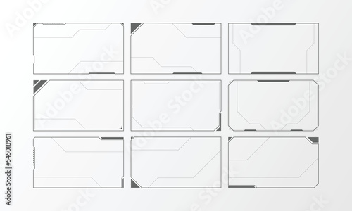 Hud frames futuristic text box border frame scifi digital screen hologram panel vector