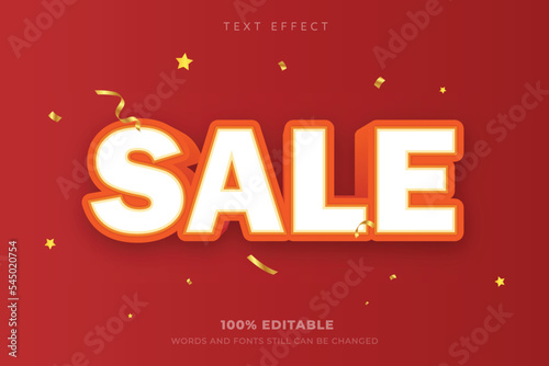Editable text effect sale style illustrations