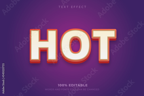 Editable text effect hot style illustrations