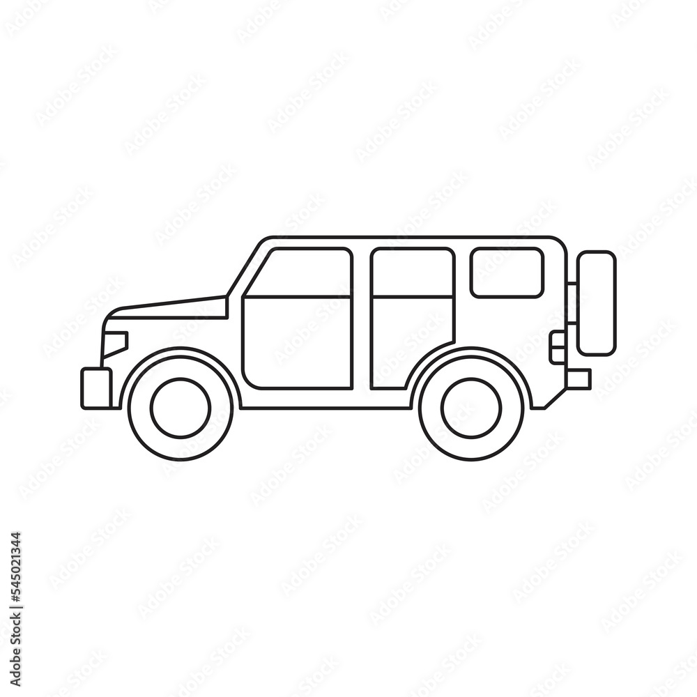 SUV car icon design. isolated on white background. vector illustration SUV car icon design. isolated on white background. vector illustration