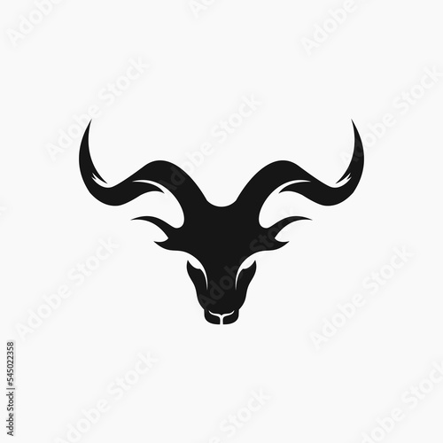 goat skull logo design icon vector illustration