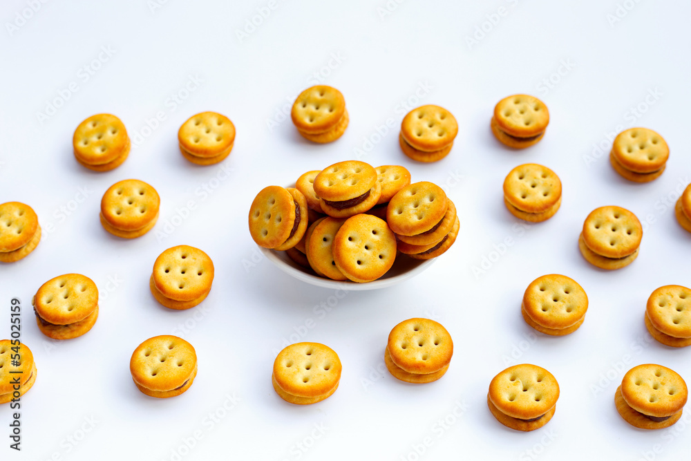 Obraz premium Pineapple Biscuits isolated on white background.