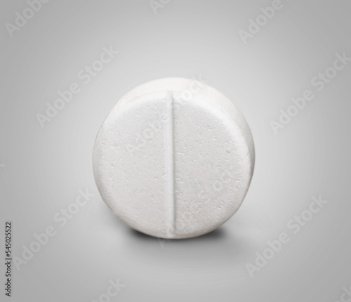 Set of pill or drug medication on the desk photo