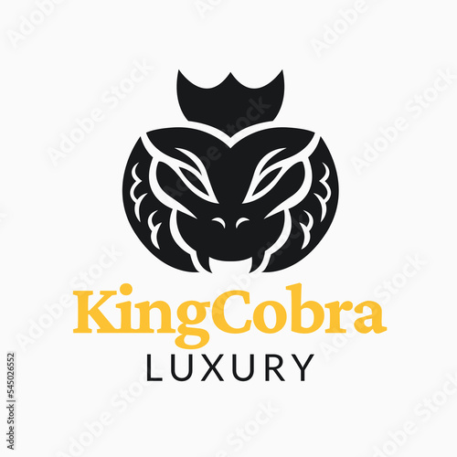 Minimalist Venomous King Cobra Logo Template Icon