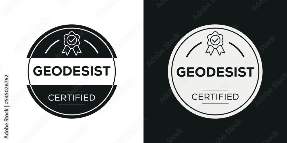 Creative (Geodesist) Certified badge, vector illustration.