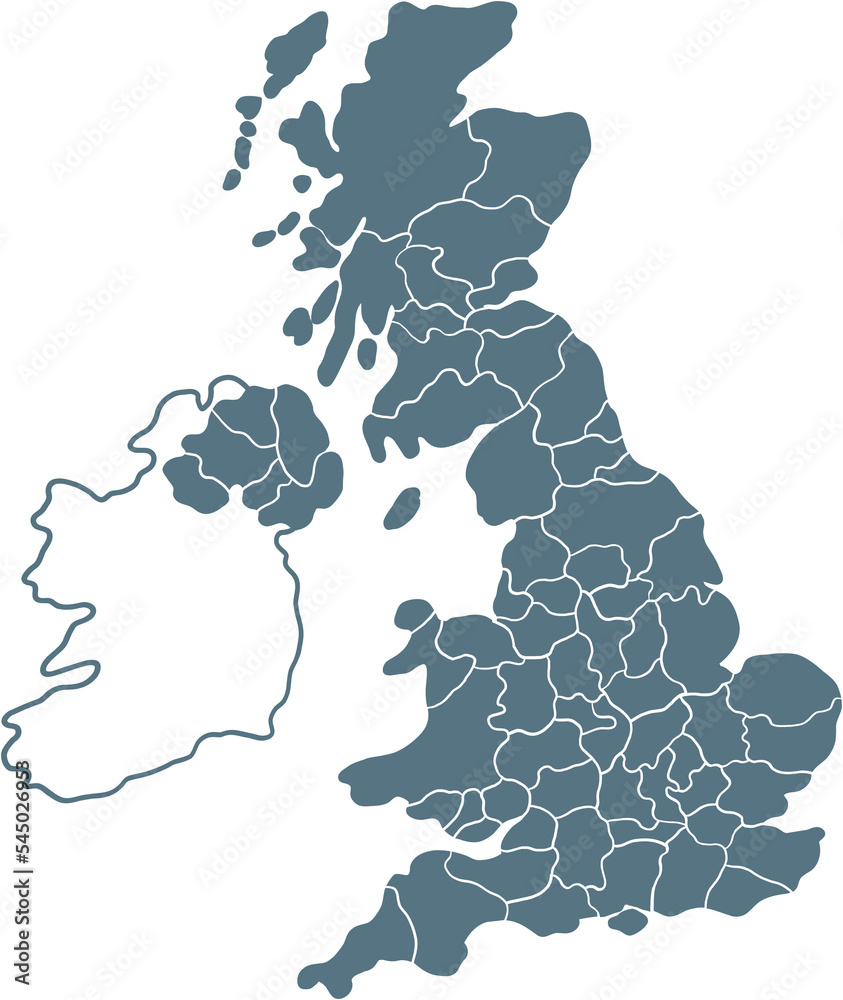 England political map divide by state freehand drawing Stock ...