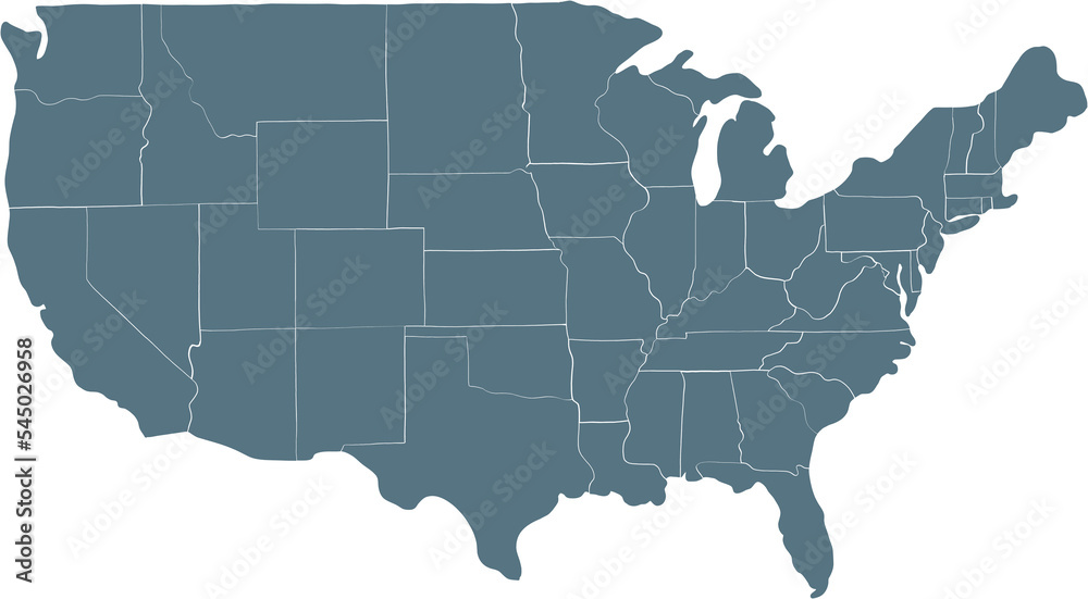 Us Map/chart Simple United States of America political map freehand drawing Stock ...