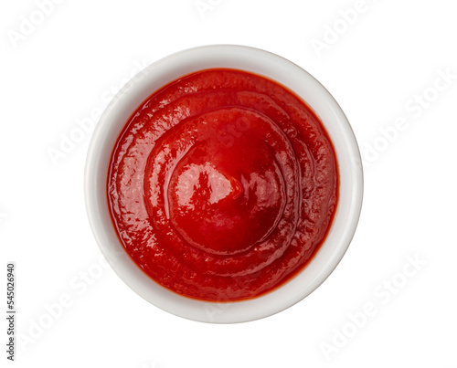 Tomato sauce in a bowl isolated on transparent png photo