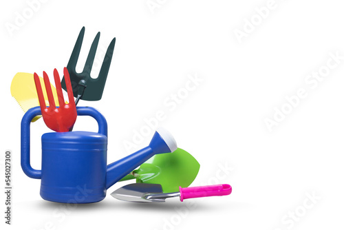 gardening equipment on a white background with clipping path