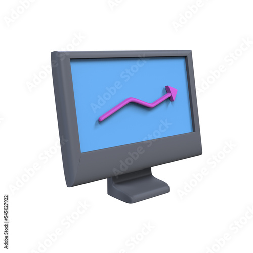 LCD MONITOR DIAGRAM 3D RENDER ISOLATED IMAGES