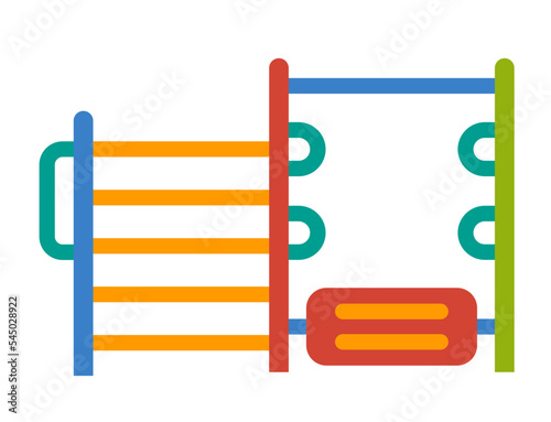 Kids playground sports equipment with jungle gym flat icon vector image.