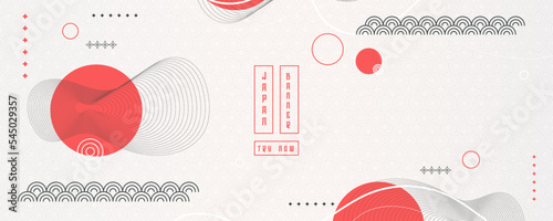 Japanese background with line wave pattern vector. Abstract template with geometric pattern