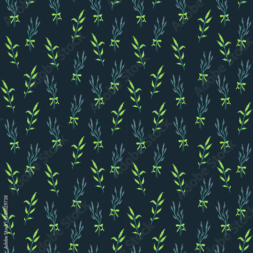 seamless floral pattern with leaves