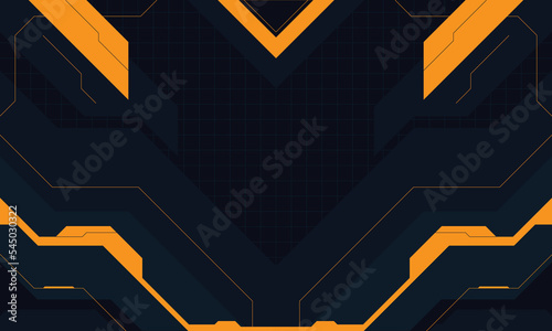 Abstract futuristic background of glowing technology sci fi frame hud ui