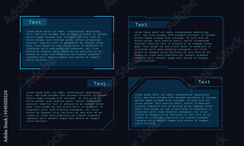 Hud frame futuristic game target borders scifi empty banners for text