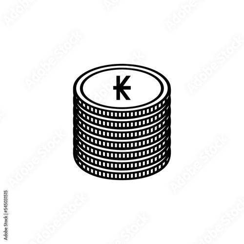 Laos Currency Icon Symbol. Lao Kip, LAK Sign. Vector Illustration