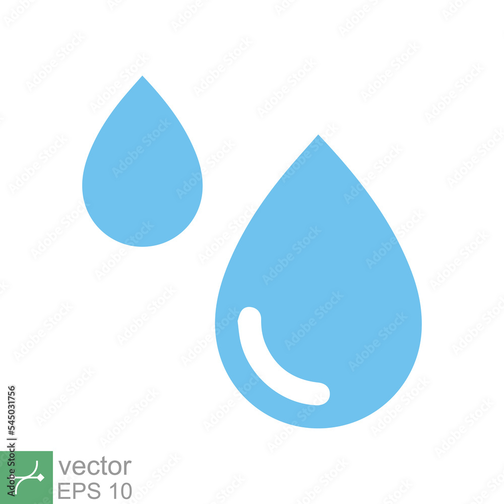 Water drops icon. Simple flat style. Drop water, droplet, liquid, oil, rain, clean aqua, farming, nature, environment concept. Vector illustration isolated on white background. EPS 10. Water drops icon. Simple flat style. Drop water, droplet, liquid, oil, rain, clean aqua, farming, nature, environment concept. Vector illustration isolated on white background. EPS 10.