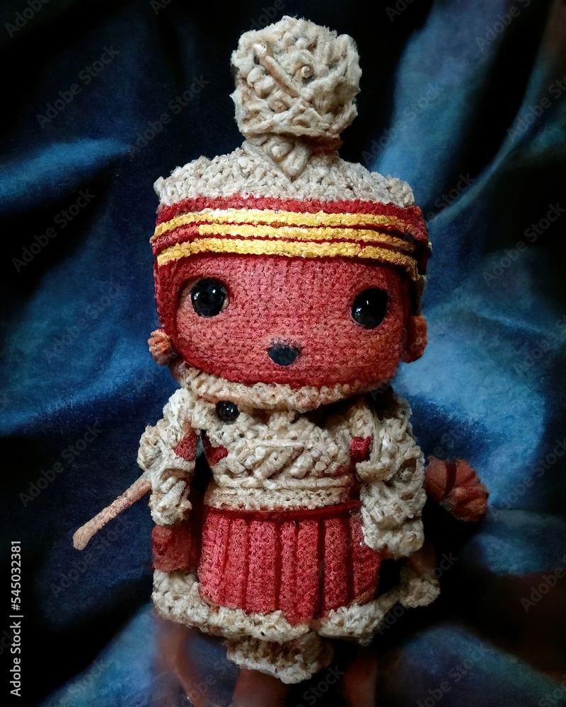 Biblical character made of knitting generated with Artificial Intelligence