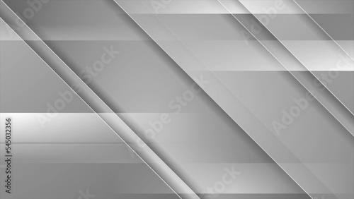 Silver grey abstract stripes technology design