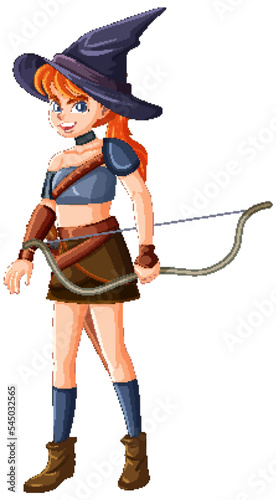 Beautiful witch cartoon character