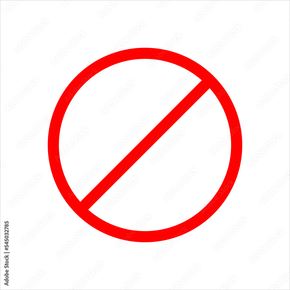 Prohibition symbol forbidden sign. Simple icon vector with on white background Prohibition symbol forbidden sign. Simple icon vector with on white background