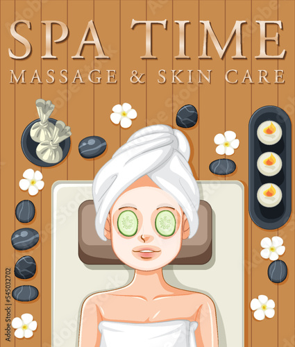 Spa massage and skincare poster design