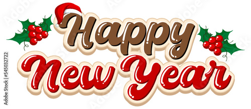 Happy New Year 2023 text for banner design