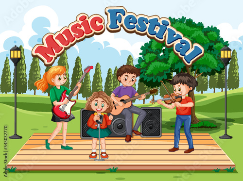 Kids music band at park