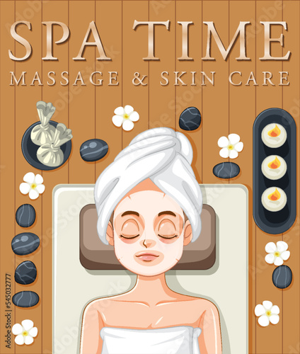 Spa massage and skincare poster design