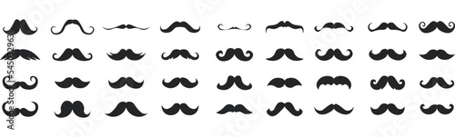Black mustache icon set vector illustration isolated on white background © Vuang