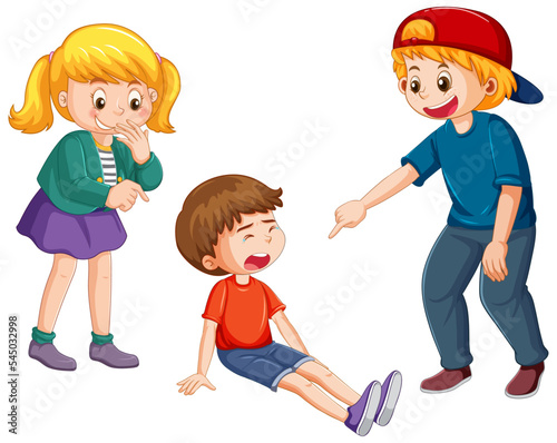 Little boy get bullied by his friends