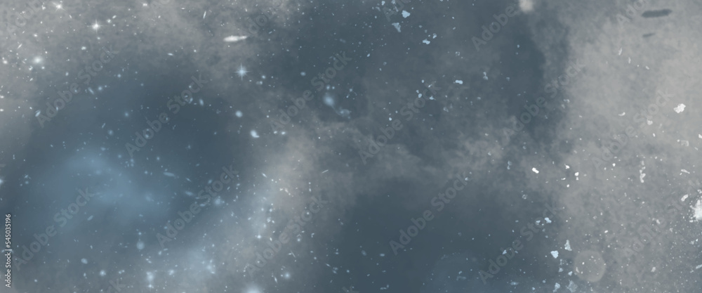 Background with particles. Abstract colorful background. Outer space. Frost and lights background. Nebula and stars in space. Abstract acrylic watercolor grunge paint background.