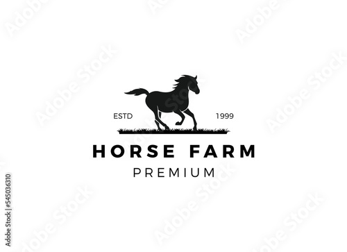 Horse Farm Logo Design Template.