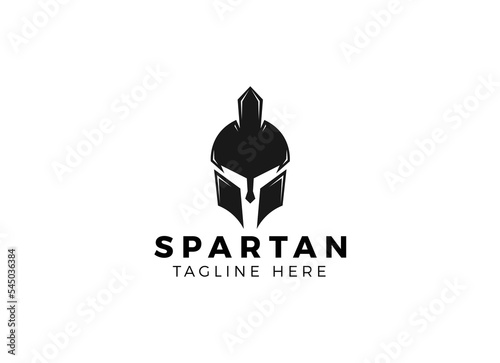 shield and helmet of the Spartan warrior symbol, emblem. Spartan helmet logo