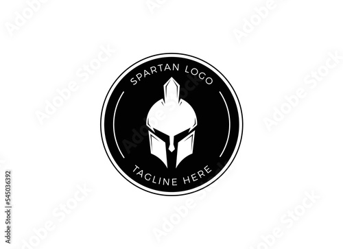 shield and helmet of the Spartan warrior symbol, emblem. Spartan helmet logo