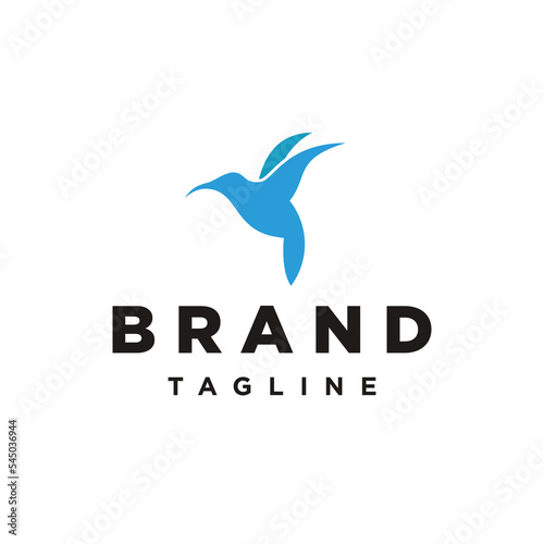 Colibri Bird Blue logo template inspiration vector