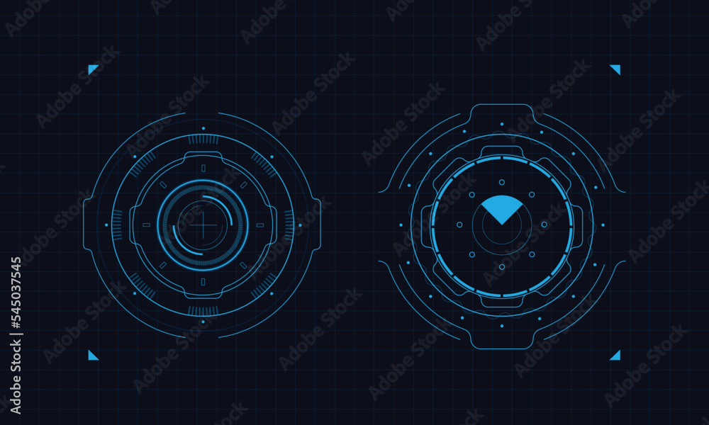 Fototapeta premium Circle hud digital interface data dashboard