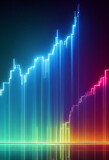 Futuristic Tech Increasing Double Line Graph and Bar Graph in Blue and Red Pink| Created Using Midjourney and Photoshop