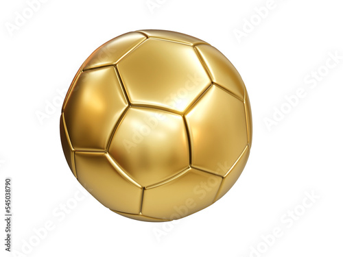 3D rendering Golden Soccer Ball Isolated on clear background.,Big Business in sports, football, soccer.