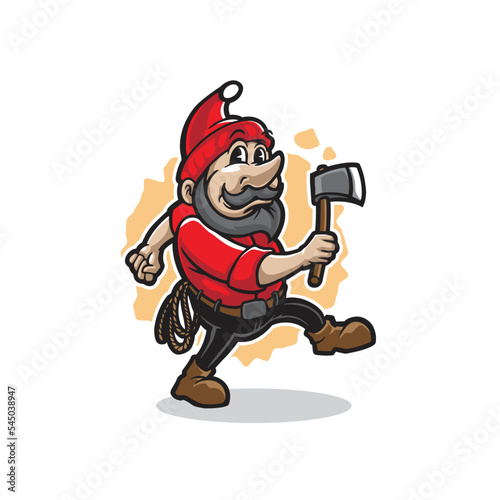 Lumberjack mascot logo design with modern illustration concept style for badge, emblem and t shirt printing. Lumberjack illustration.