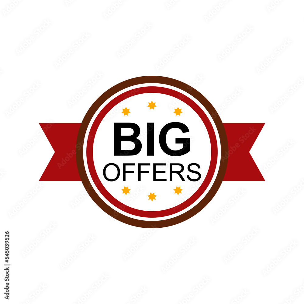 Big offers vector for promotion in banner, flyer and digital advertising Big offers vector for promotion in banner, flyer and digital advertising