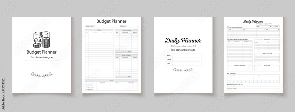 Obraz premium Kdp interior log book planner template