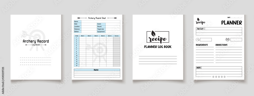 Kdp interior log book planner template