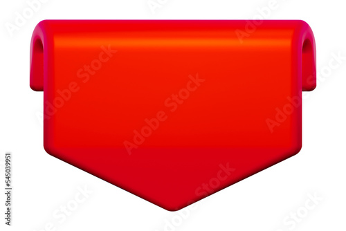 3d red label shape promotion