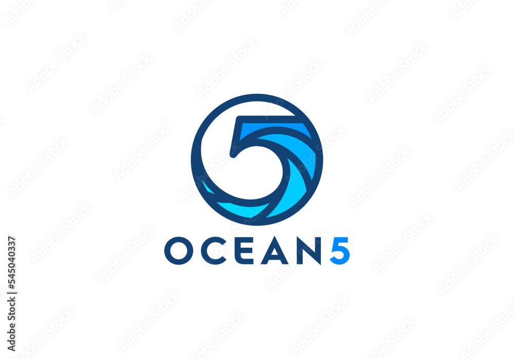 ocean wave logo design templates
