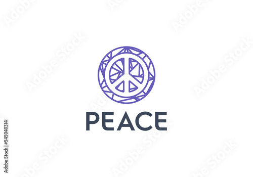 peace icon logo design templates