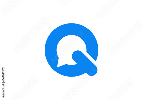letter q chat logo design templates